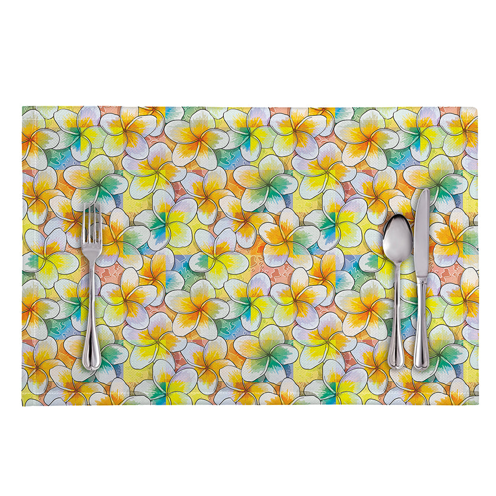 Colorful Frangipani Pattern Print Placemat
