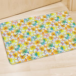 Colorful Frangipani Pattern Print Polyester Doormat