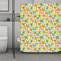 Colorful Frangipani Pattern Print Polyester Shower Curtain