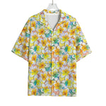 Colorful Frangipani Pattern Print Rayon Hawaiian Shirt