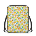 Colorful Frangipani Pattern Print Rectangular Crossbody Bag
