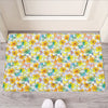 Colorful Frangipani Pattern Print Rubber Doormat