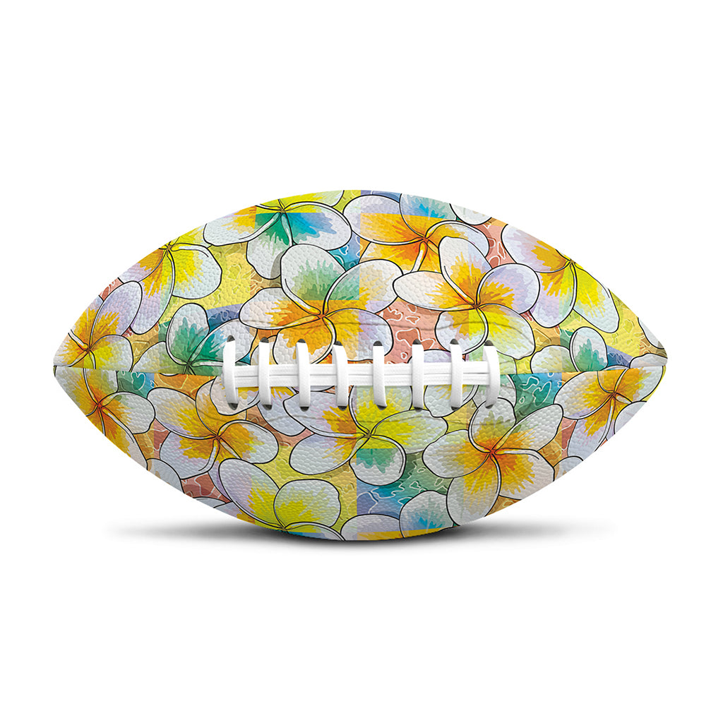 Colorful Frangipani Pattern Print Rugby Ball
