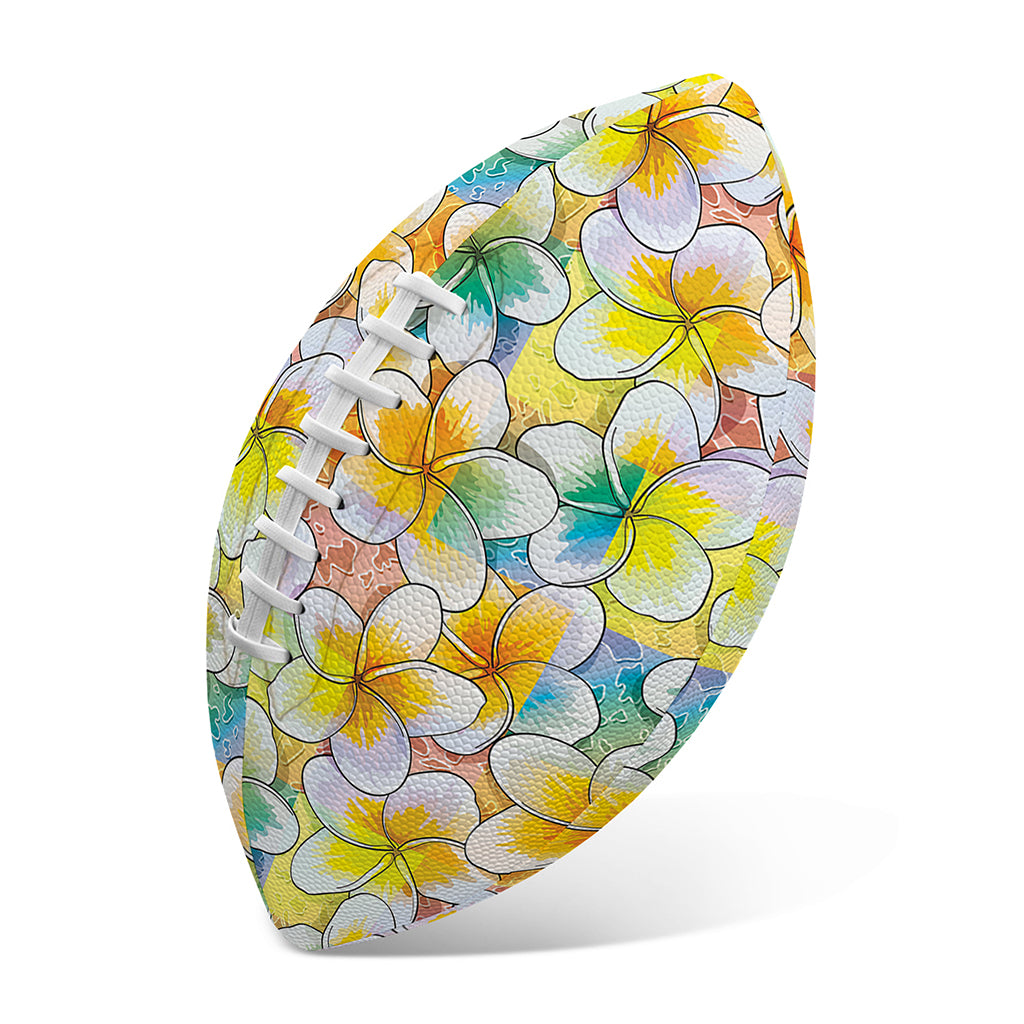 Colorful Frangipani Pattern Print Rugby Ball