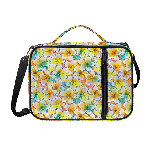 Colorful Frangipani Pattern Print Shoulder Strap Bible Bag