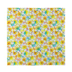 Colorful Frangipani Pattern Print Silk Bandana