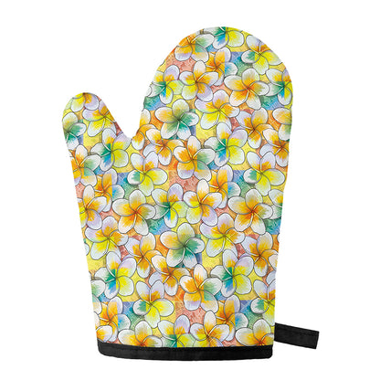 Colorful Frangipani Pattern Print Single Oven Mitt