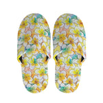 Colorful Frangipani Pattern Print Slippers