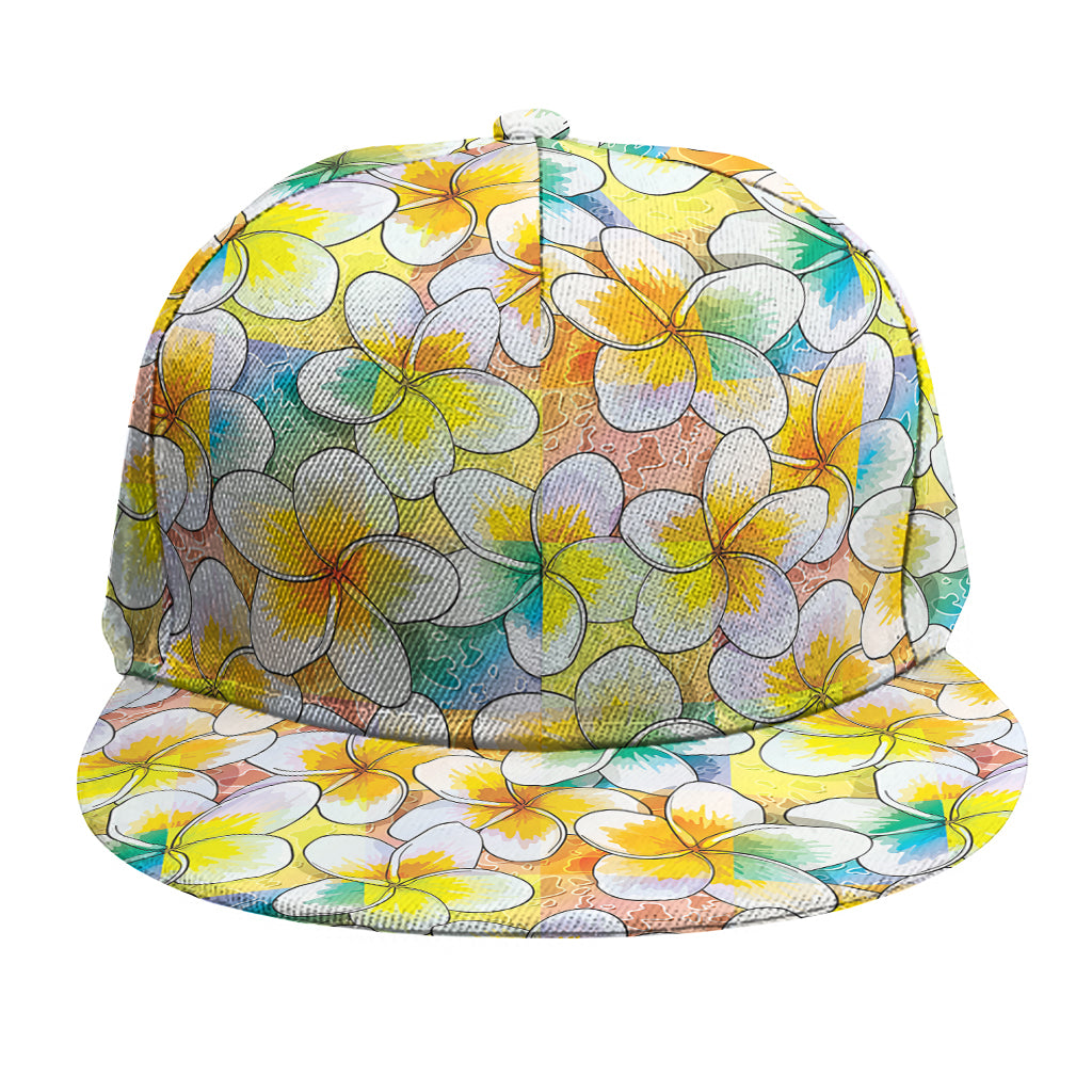 Colorful Frangipani Pattern Print Snapback Cap