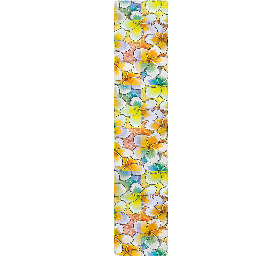 Colorful Frangipani Pattern Print Table Runner