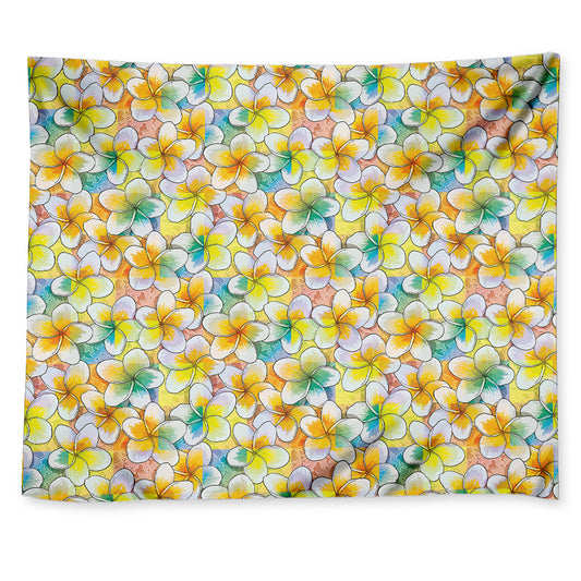 Colorful Frangipani Pattern Print Tapestry