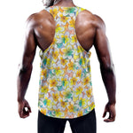 Colorful Frangipani Pattern Print Training Tank Top