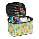 Colorful Frangipani Pattern Print Travel Makeup Bag