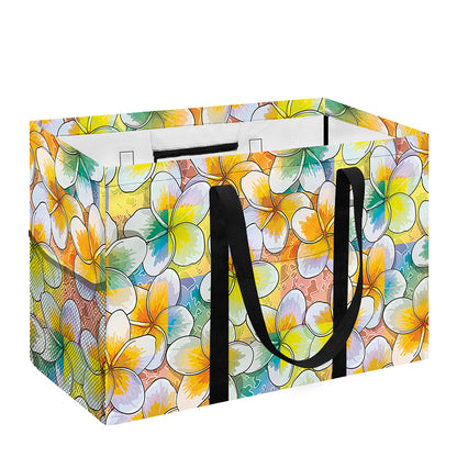 Colorful Frangipani Pattern Print Utility Tote Bag