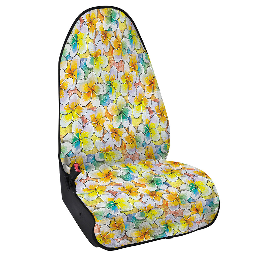 Colorful Frangipani Pattern Print Waterproof Car Seat Cover
