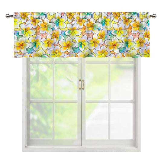 Colorful Frangipani Pattern Print Window Valance