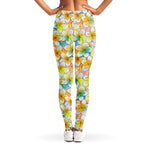 Colorful Frangipani Pattern Print Women's Leggings