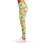 Colorful Frangipani Pattern Print Women's Leggings