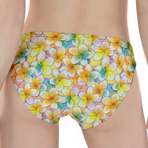 Colorful Frangipani Pattern Print Women's Panties