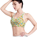 Colorful Frangipani Pattern Print Women's Sports Bra