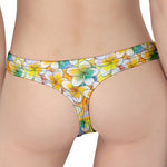 Colorful Frangipani Pattern Print Women's Thong