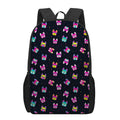 Colorful French Bulldog Print 17 Inch Backpack