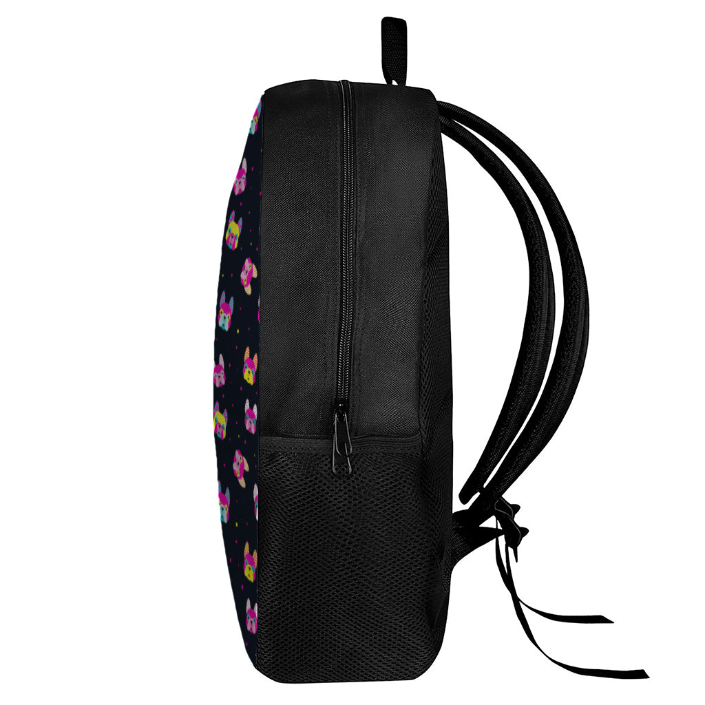 Colorful French Bulldog Print 17 Inch Backpack