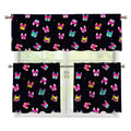Colorful French Bulldog Print 3 Piece Kitchen Curtains