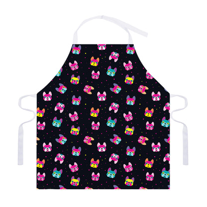Colorful French Bulldog Print Adjustable Apron