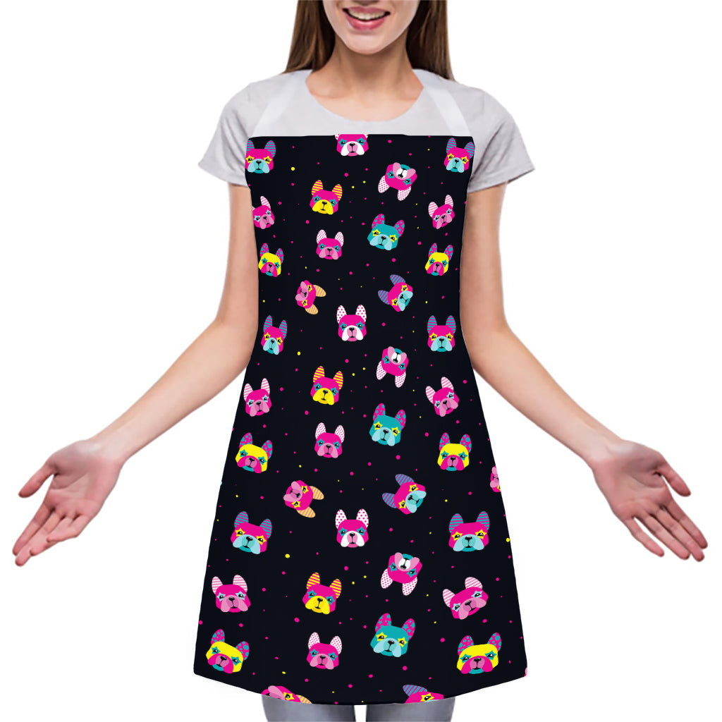Colorful French Bulldog Print Adjustable Apron