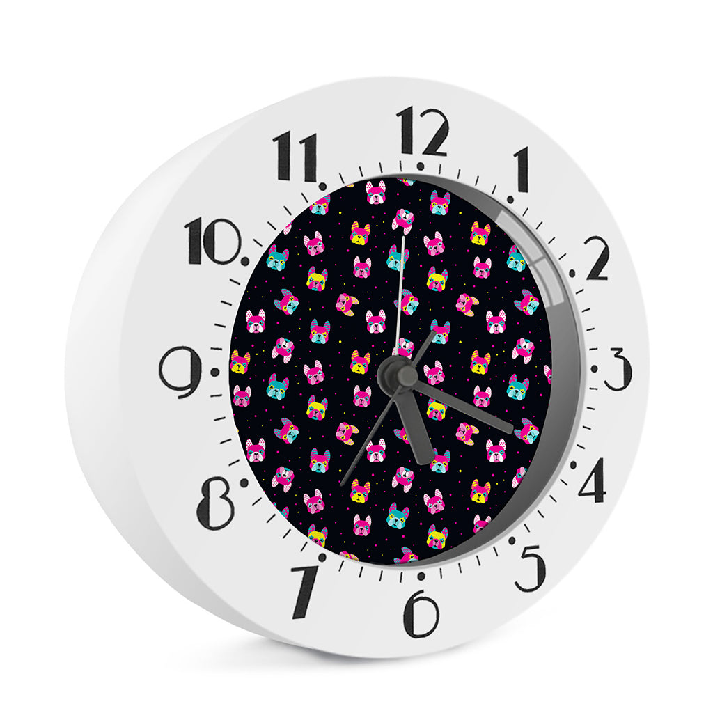 Colorful French Bulldog Print Alarm Clock
