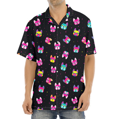 Colorful French Bulldog Print Aloha Shirt