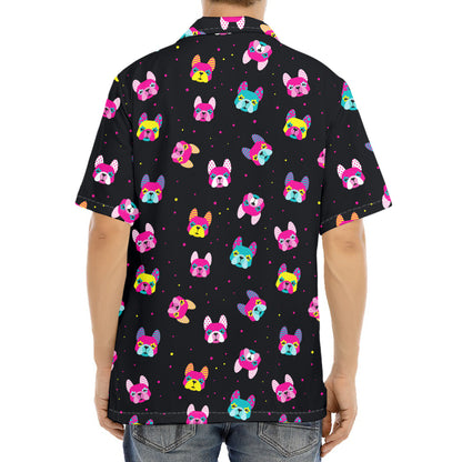 Colorful French Bulldog Print Aloha Shirt