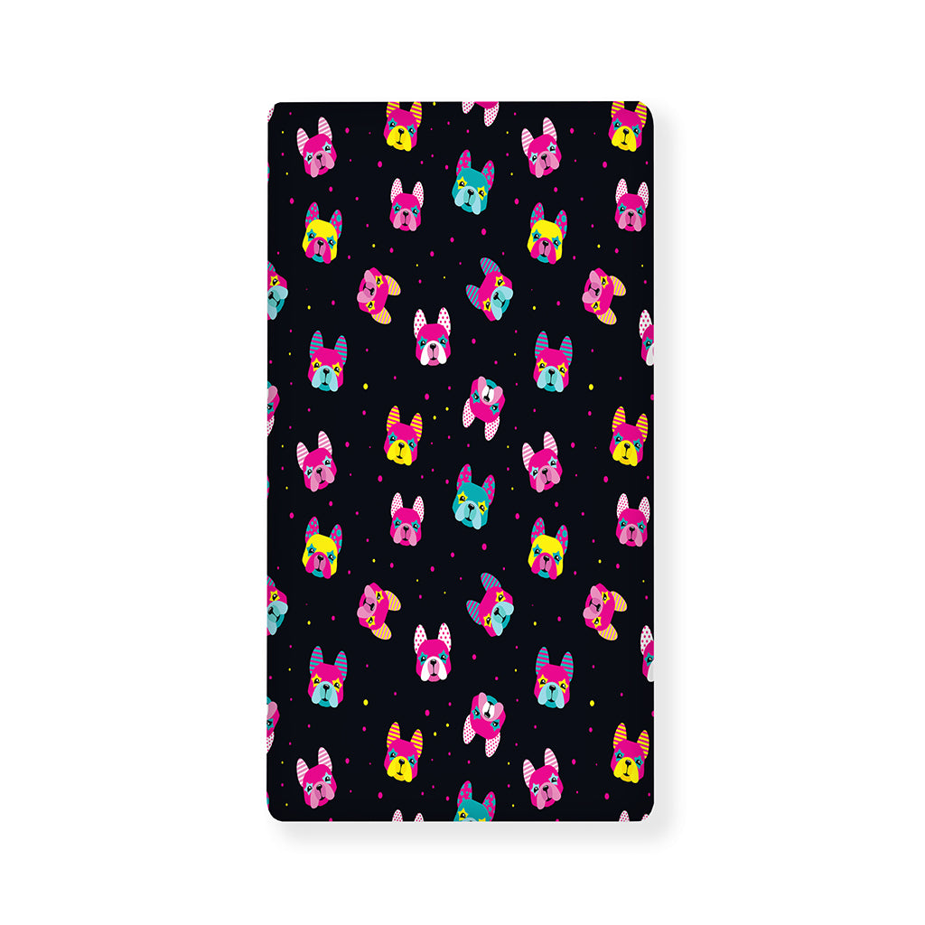 Colorful French Bulldog Print Baby Crib Sheet