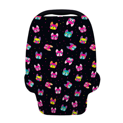 Colorful French Bulldog Print Baby Seat Cover