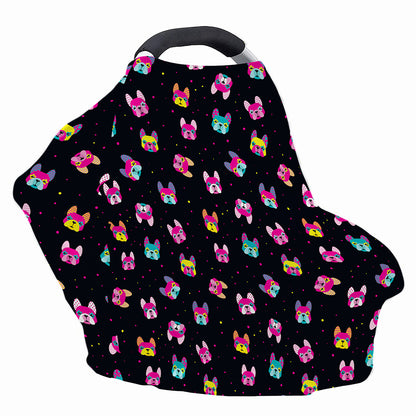 Colorful French Bulldog Print Baby Seat Cover