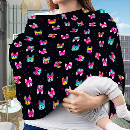 Colorful French Bulldog Print Baby Seat Cover