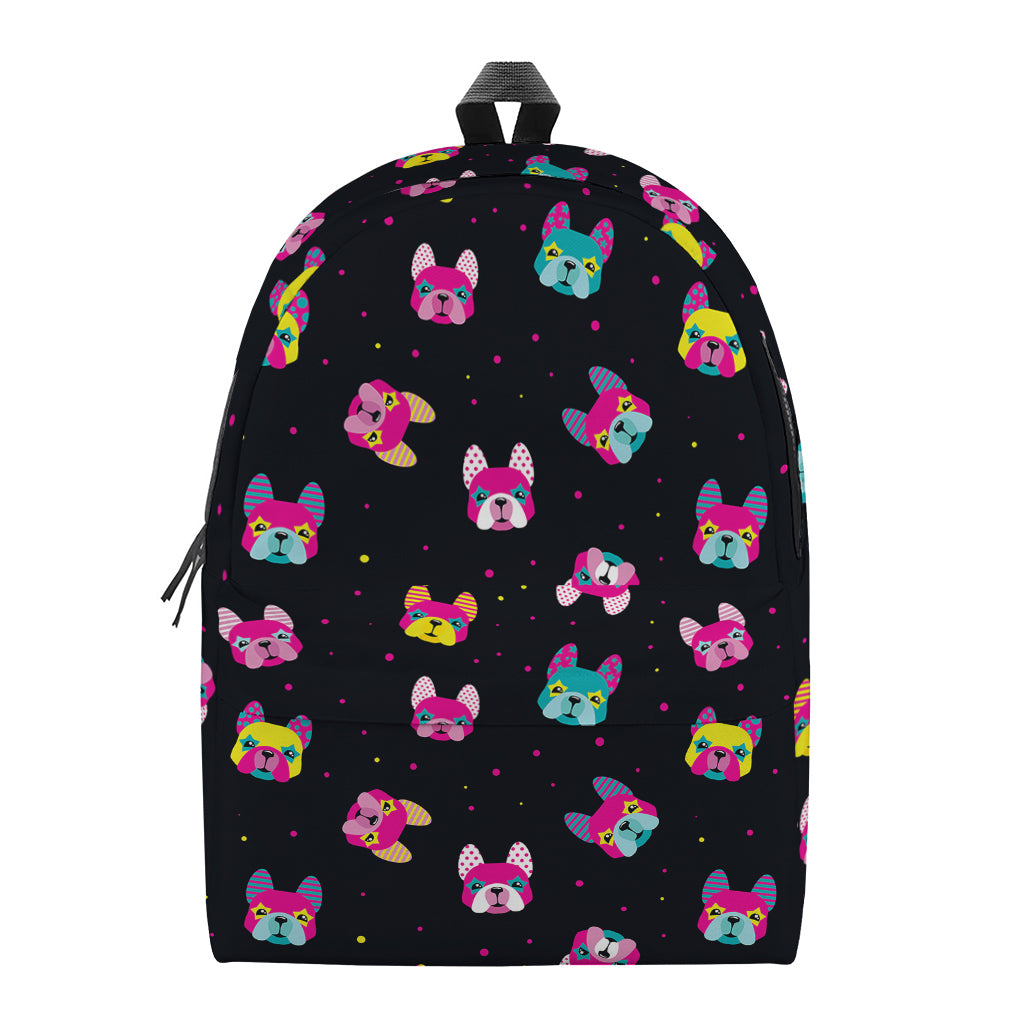 Colorful French Bulldog Print Backpack