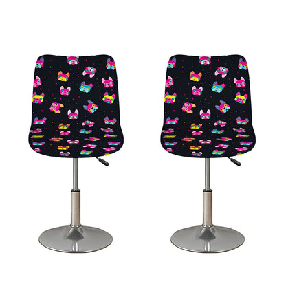 Colorful French Bulldog Print Bar Stool Covers