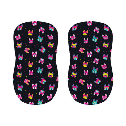 Colorful French Bulldog Print Bar Stool Covers