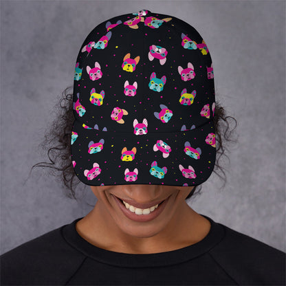 Colorful French Bulldog Print Baseball Cap