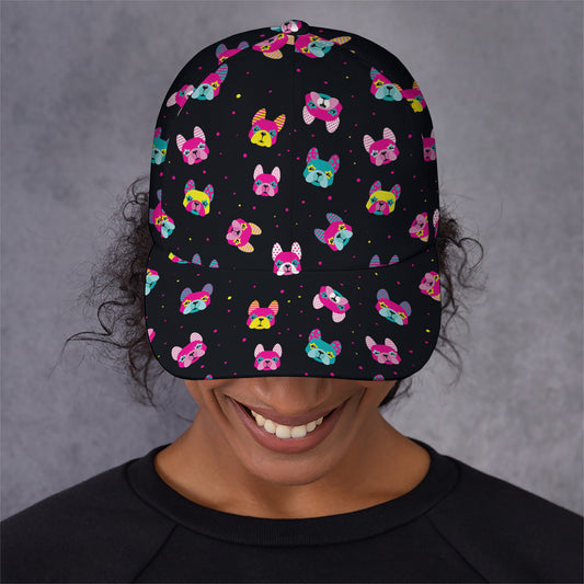 Colorful French Bulldog Print Baseball Cap