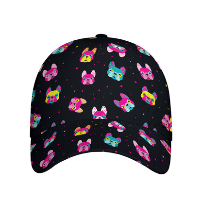 Colorful French Bulldog Print Baseball Cap