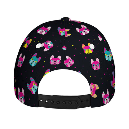 Colorful French Bulldog Print Baseball Cap