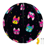 Colorful French Bulldog Print Basketball