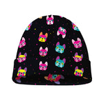 Colorful French Bulldog Print Beanie