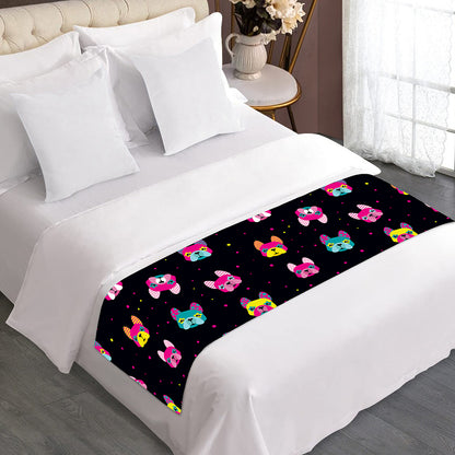 Colorful French Bulldog Print Bed Runner