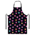 Colorful French Bulldog Print Bib Apron With Pocket
