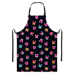 Colorful French Bulldog Print Bib Apron With Pocket
