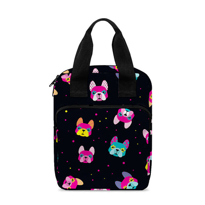 Colorful French Bulldog Print Bible Tote Bag